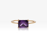 Anillo amatista cuadrada