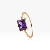 Anillo amatista cuadrada