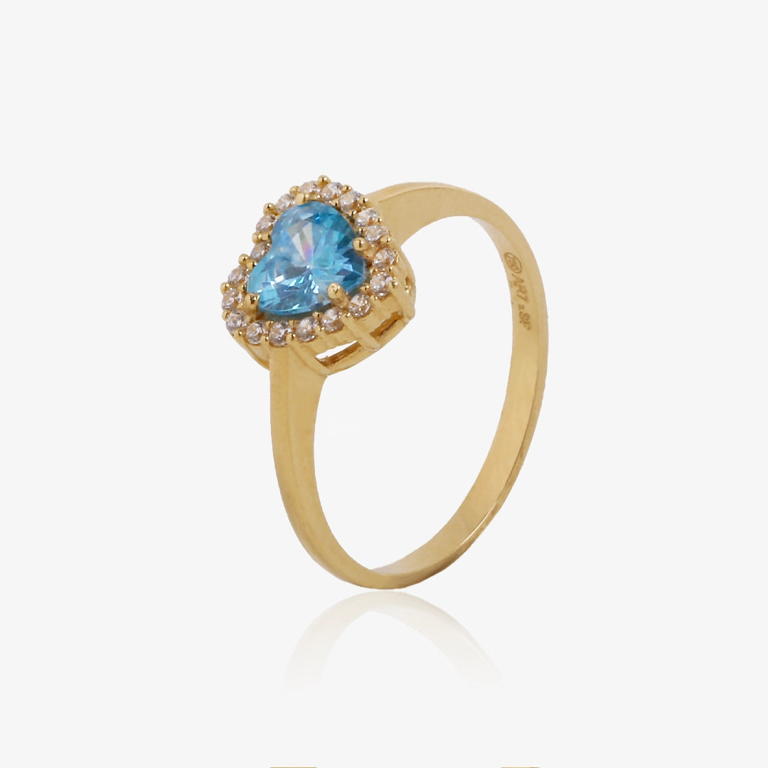 Anillo Aguamarina Corazón