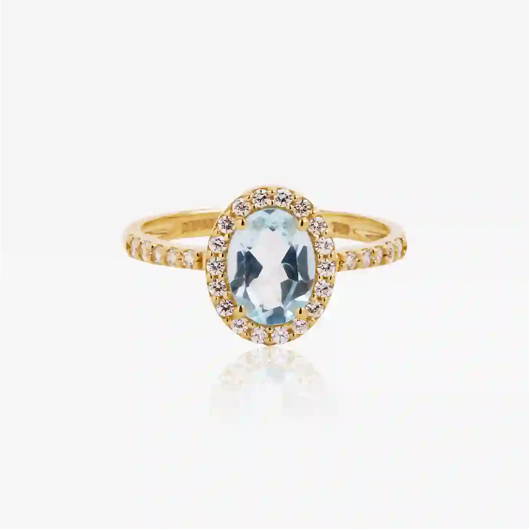 Anillo Aguamarina