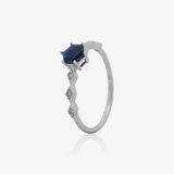 Anillo Diamante y Zafiro