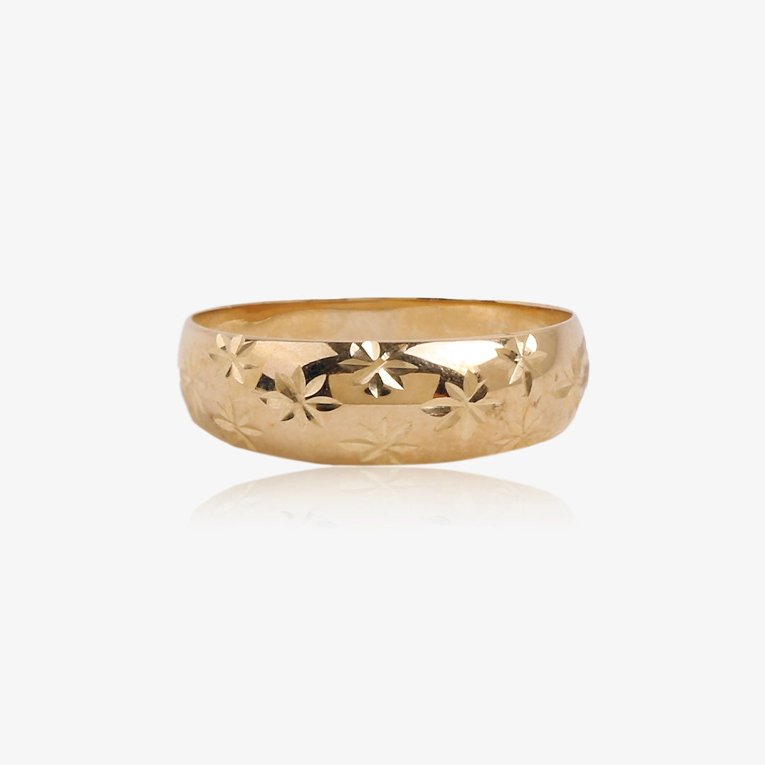 Anillo ancho lapidado