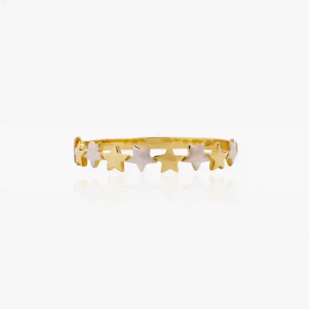 Anillo Bicolor Estrellas