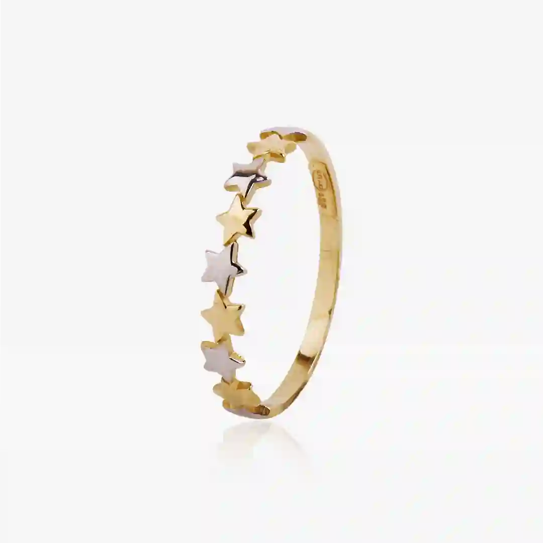 Anillo Bicolor Estrellas