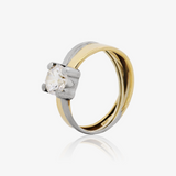 Anillo Bicolor 4 Garras