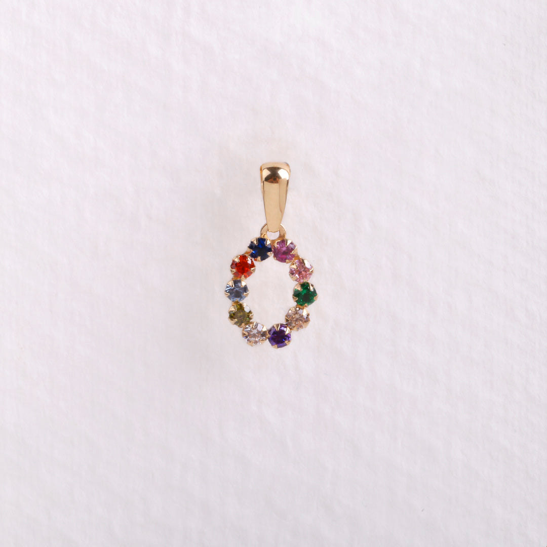 Multicolor initial pendant