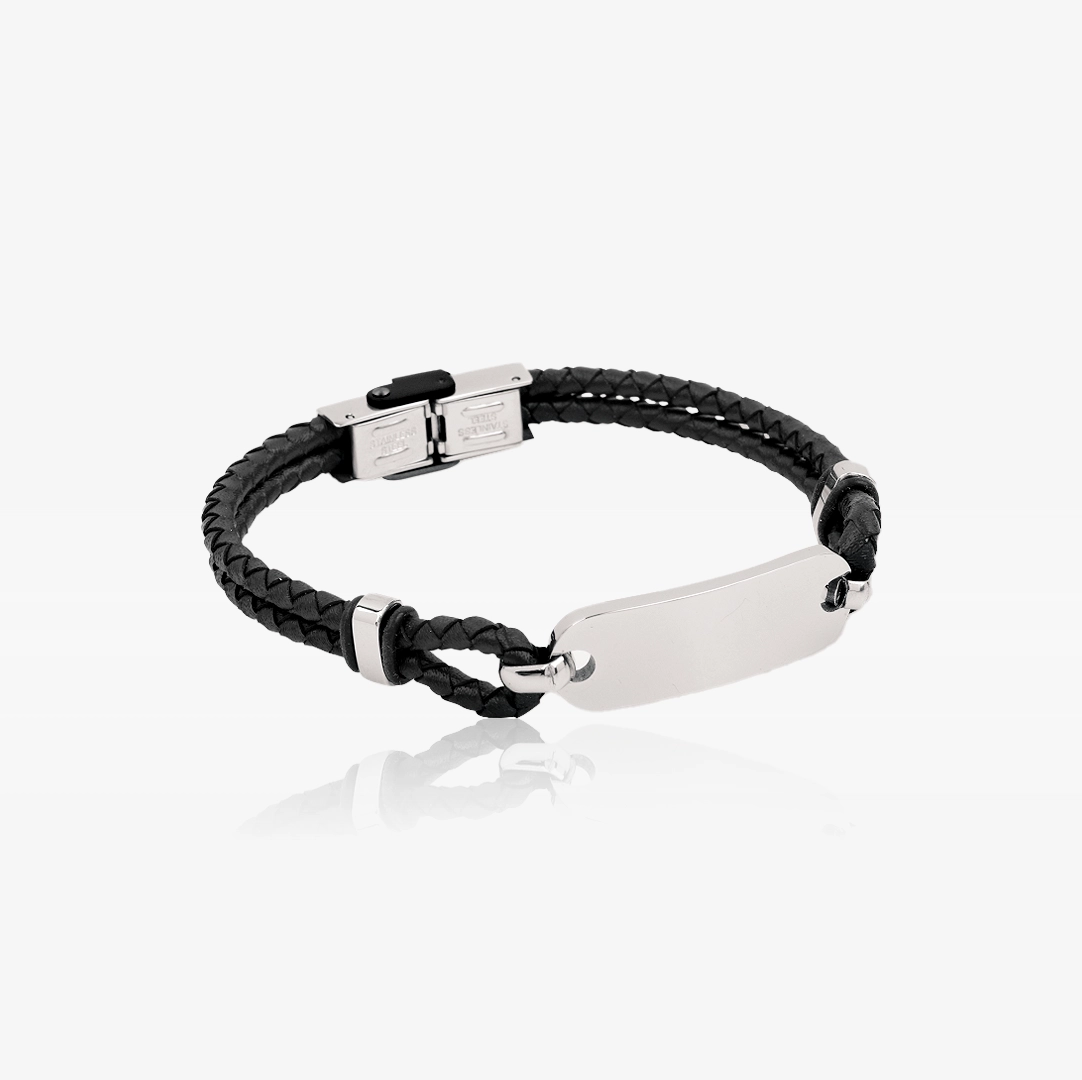 RS ROSLAIN SPORT BRACELET STEEL SLAVE LEATHER BROWN