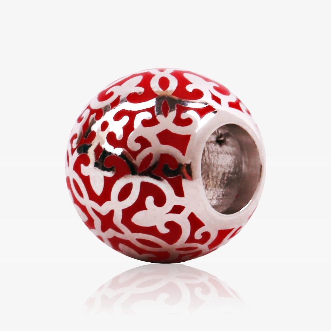 Red mosaic bead