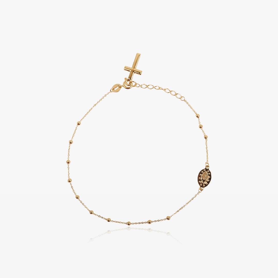 Pulsera Cruz y Medalla