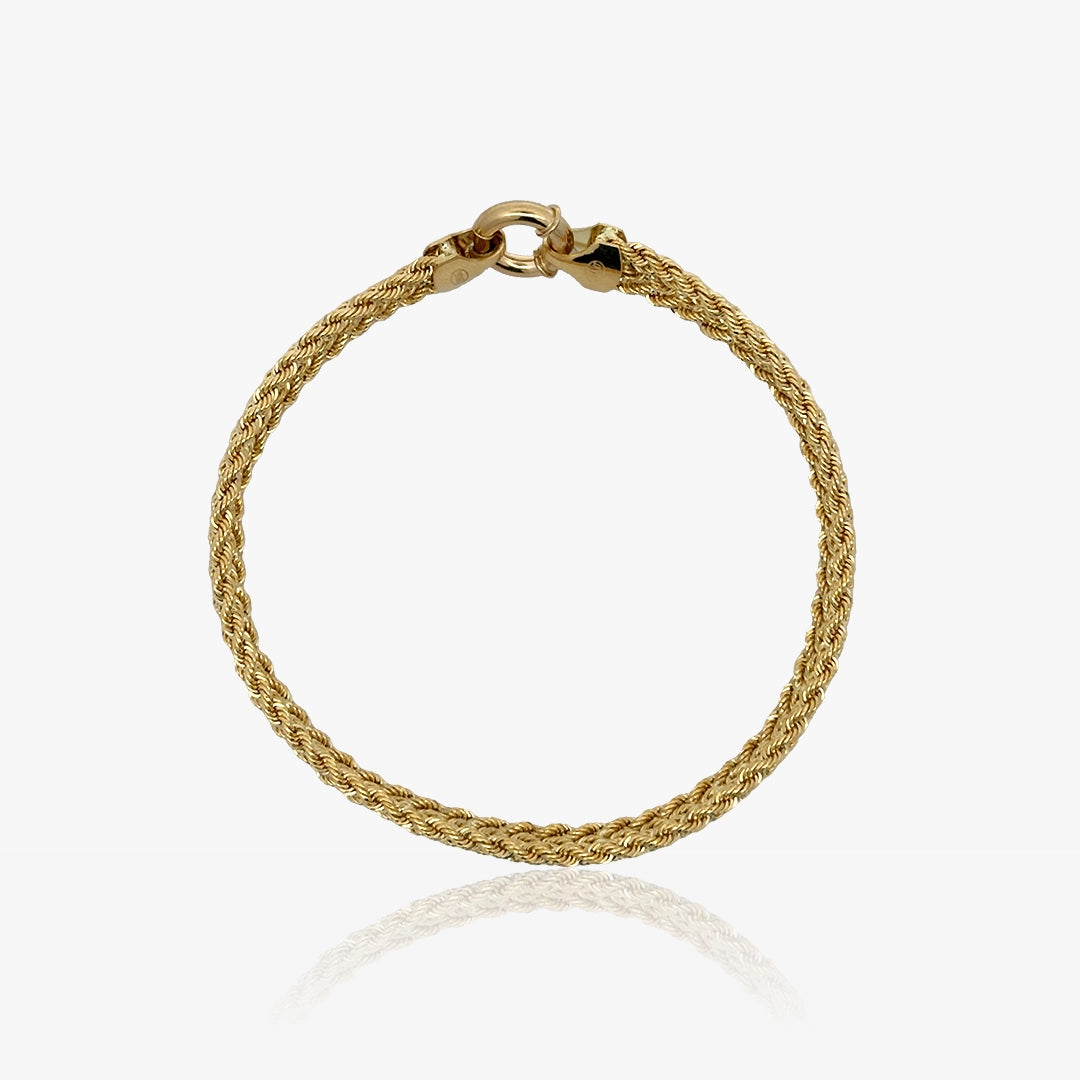 Pulsera Oro Lisa Triple Cordón 19 Cm