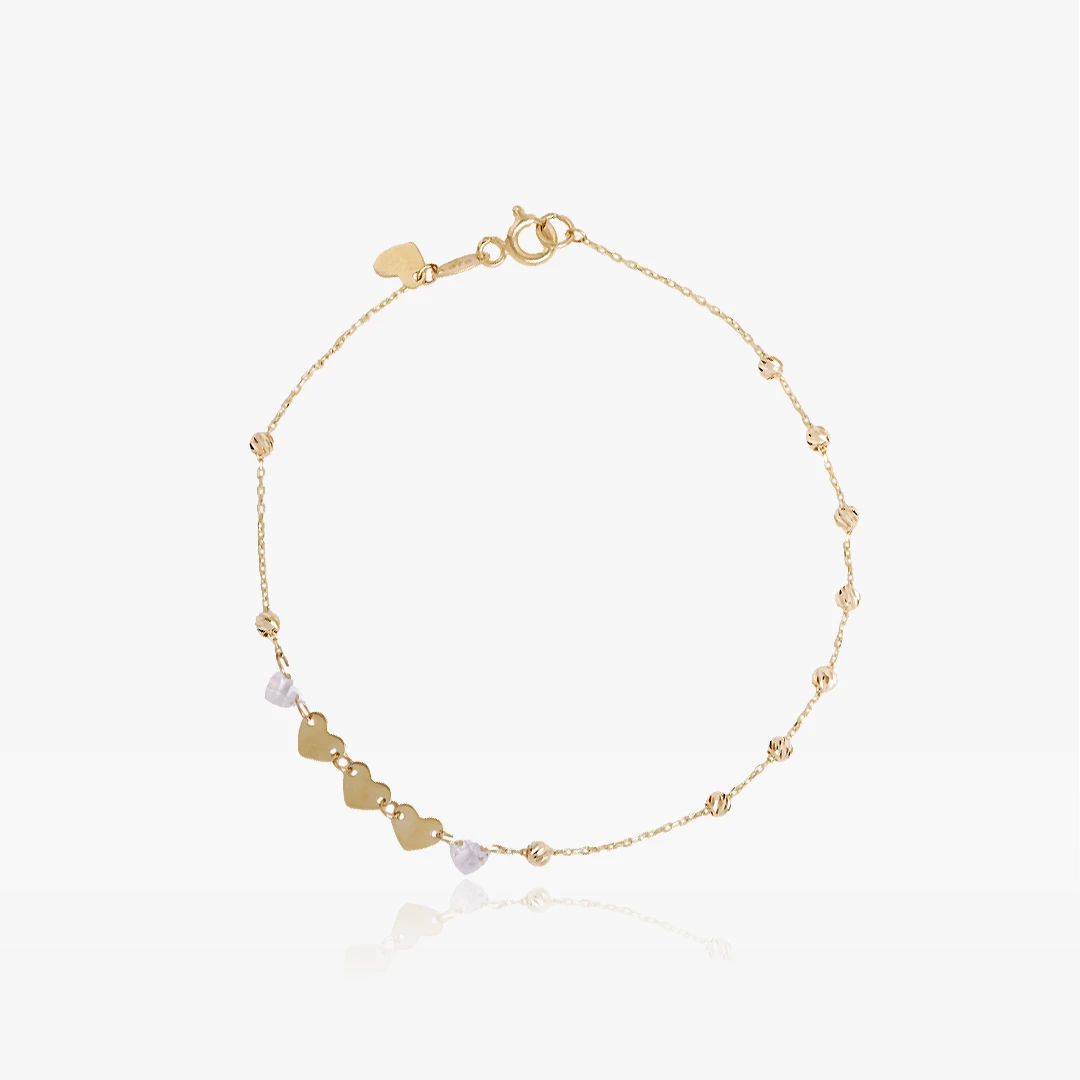 Pulsera mini corazones y bolitas