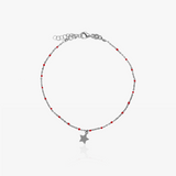 Tobillera Coral Estrella Plata ley