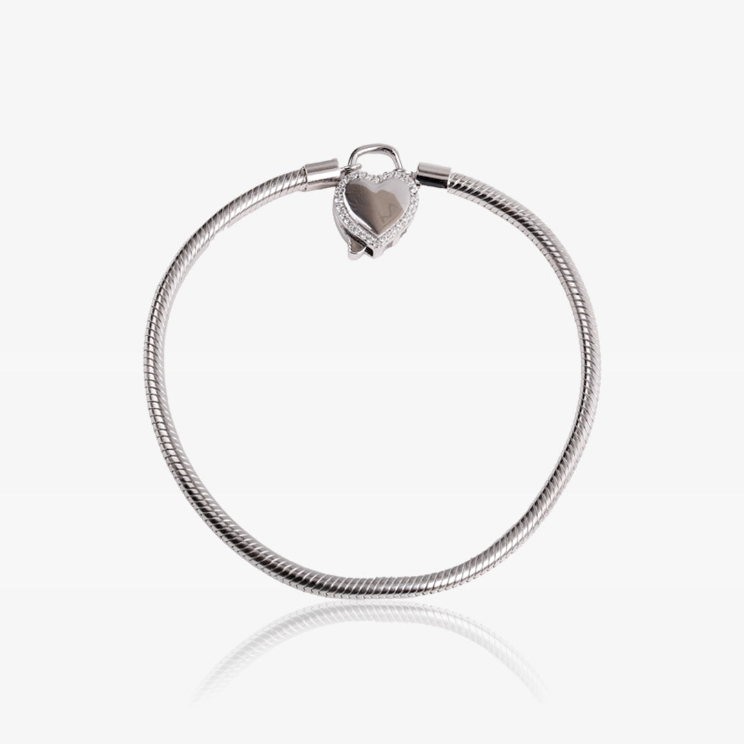 Heart Zirconia Bead Bracelet
