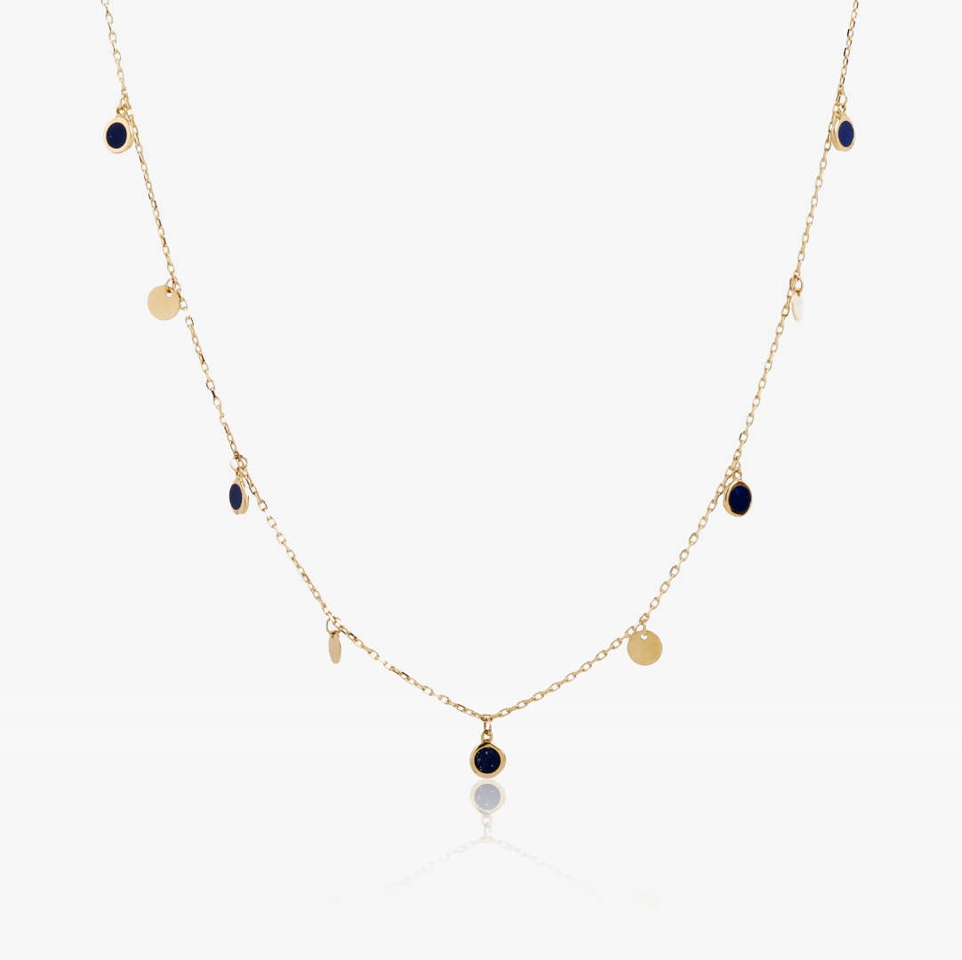 Blue Discs Necklace.