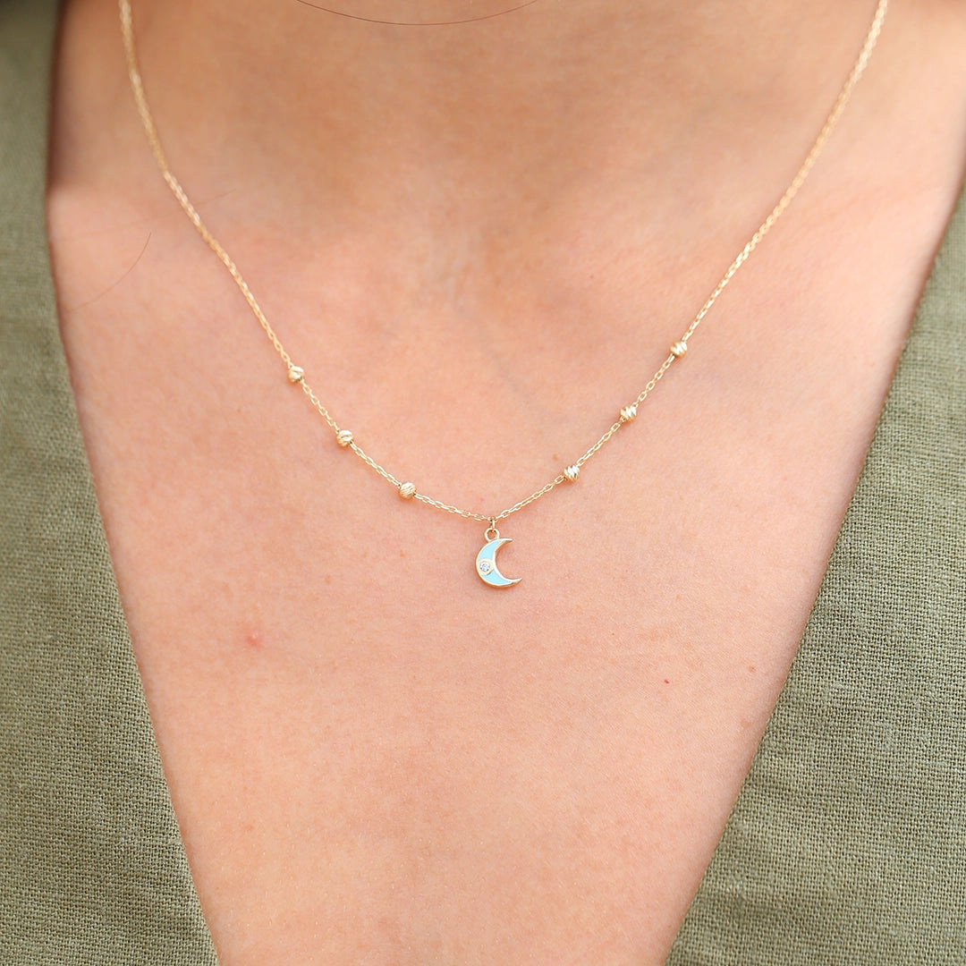Collar Luna esmaltada