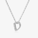 Letter silhouette necklace.