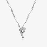 Letter silhouette necklace.