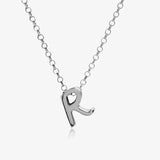 Letter silhouette necklace.