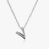Letter silhouette necklace.