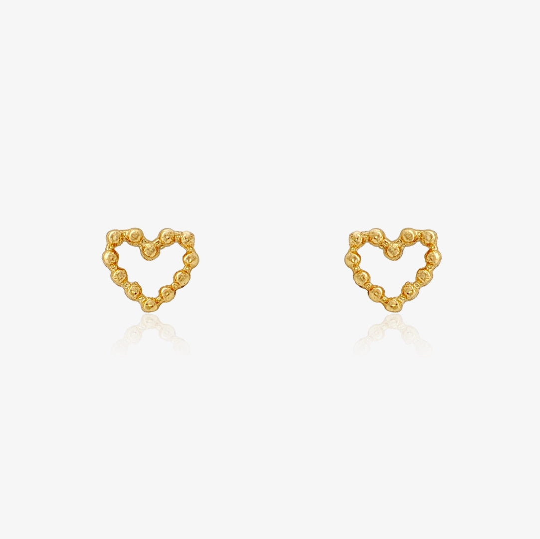 Pendientes corazon bolitas