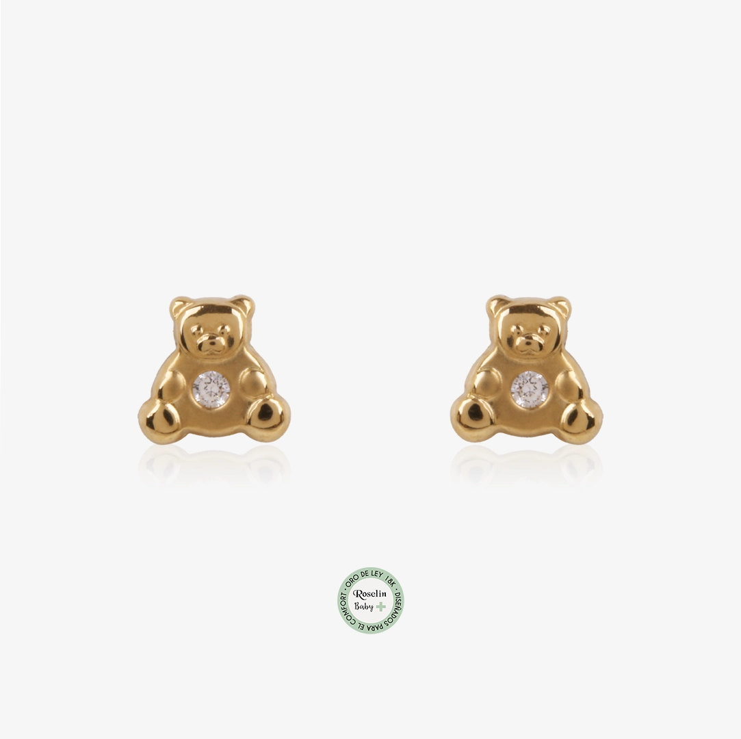 Pendientes Baby+ Osito y circonitas