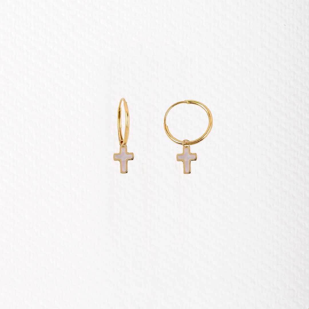 Pendientes Aro Nacar Cruz