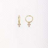 Pendientes Aro Nacar Cruz