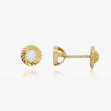Carved Chaton Earring