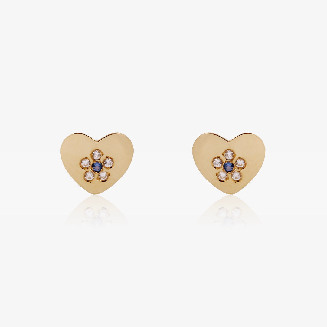Pendientes Corazon flor