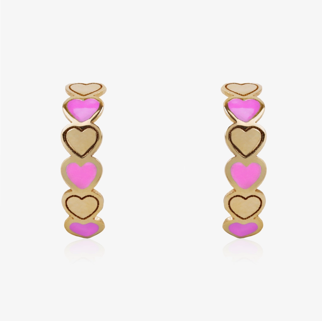 Aros Corazones esmalte