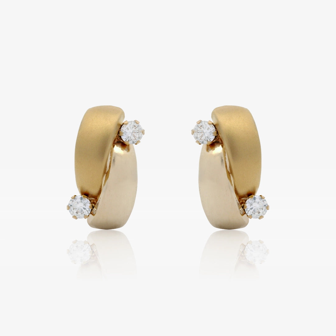 Pares Oro9 Omega Piedras Doble Banda