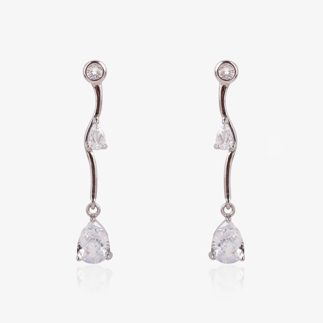 Pendientes largos chatón y lágrima