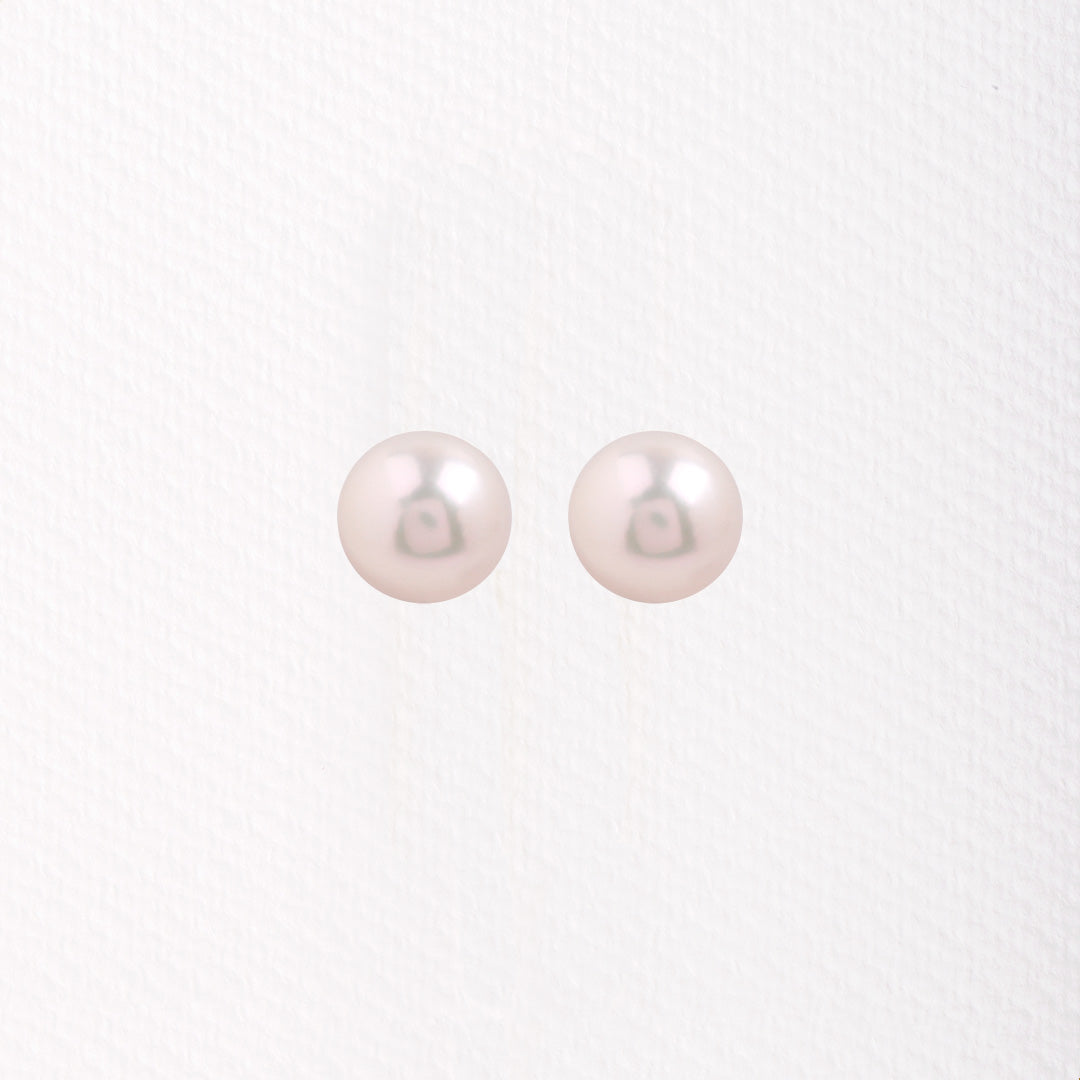Pairs of Silver Pressure Cultured Pearls Button 6 mm