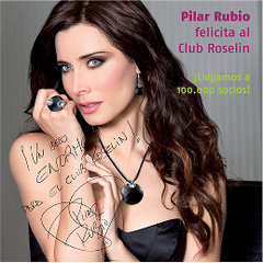 Pilar Rubio felicita al Club Roselin por los 100.000 socios.