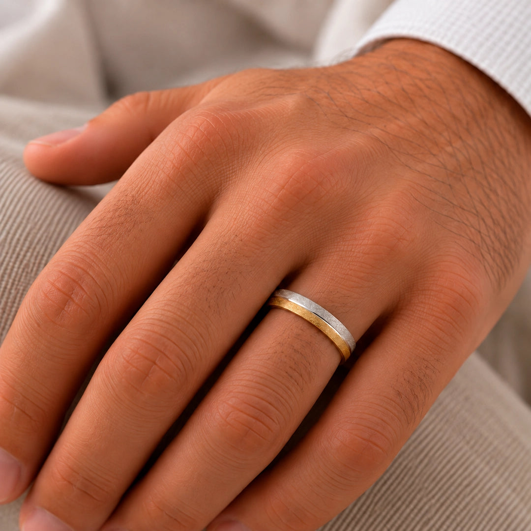 Two-tone wedding band