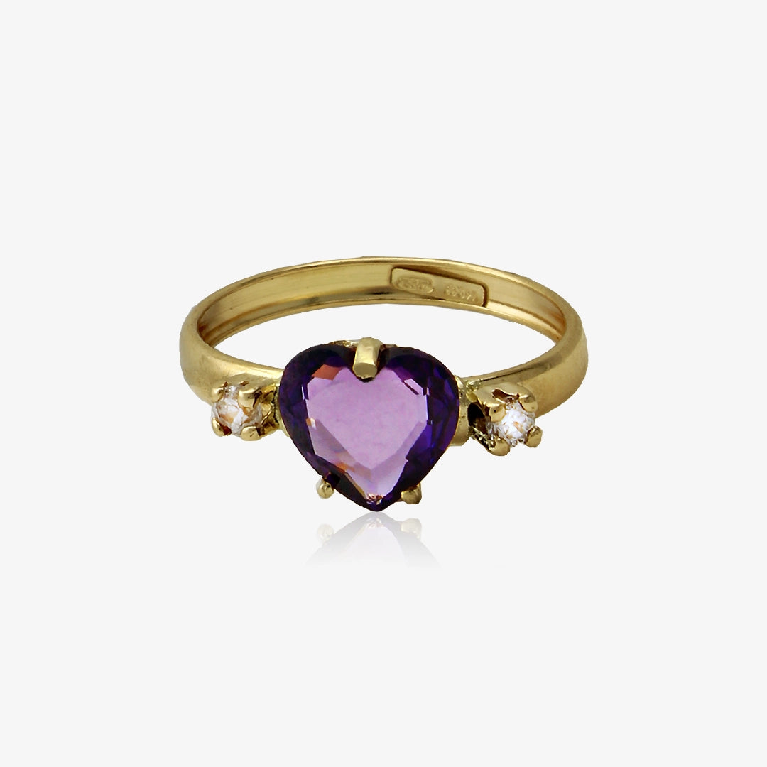 Anillo Amatista Corazon