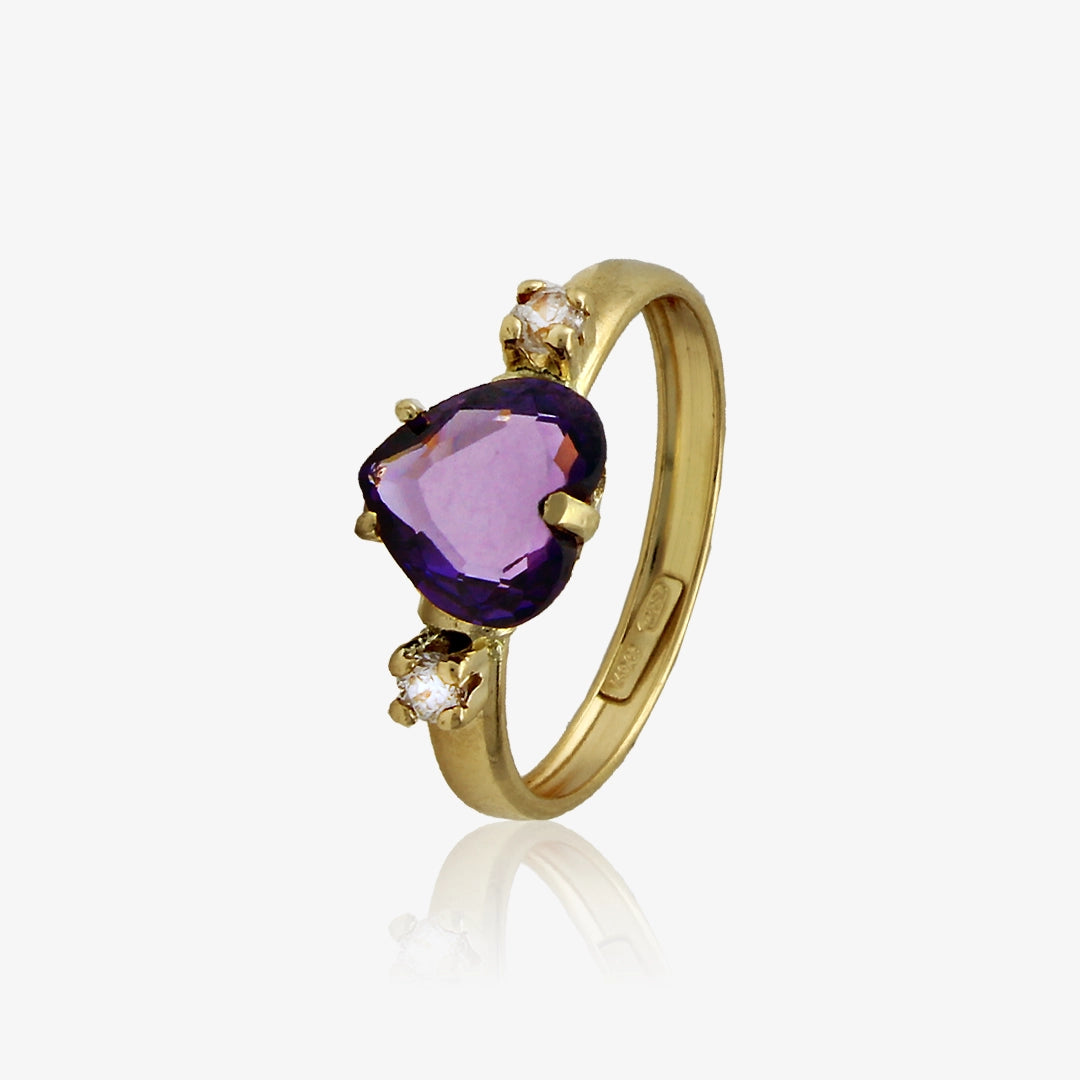 Anillo Amatista Corazon