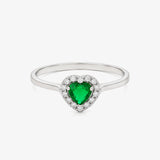 Anillo corazón esmeralda