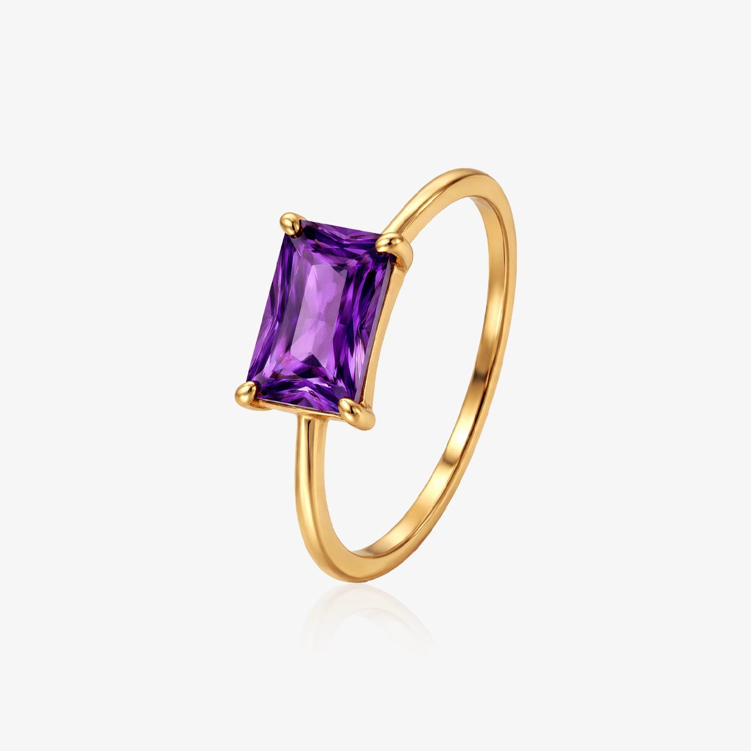 Square amethyst ring