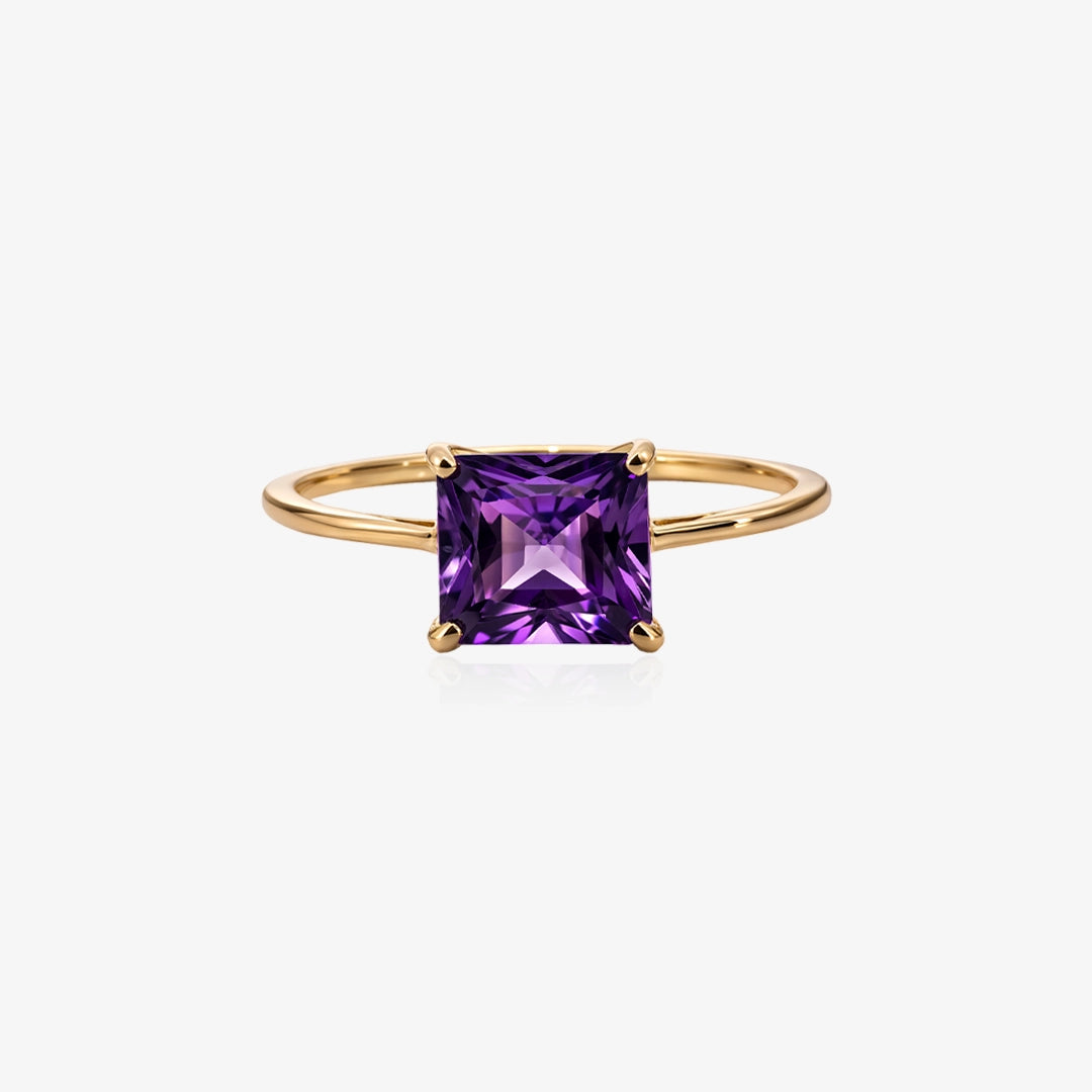 Square amethyst ring