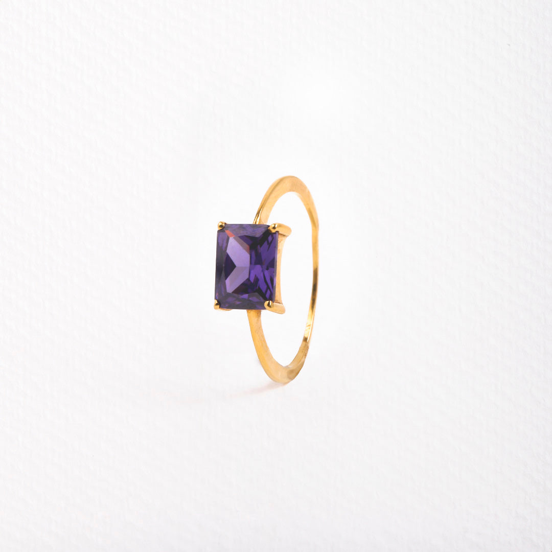 Square amethyst ring