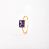 Square amethyst ring