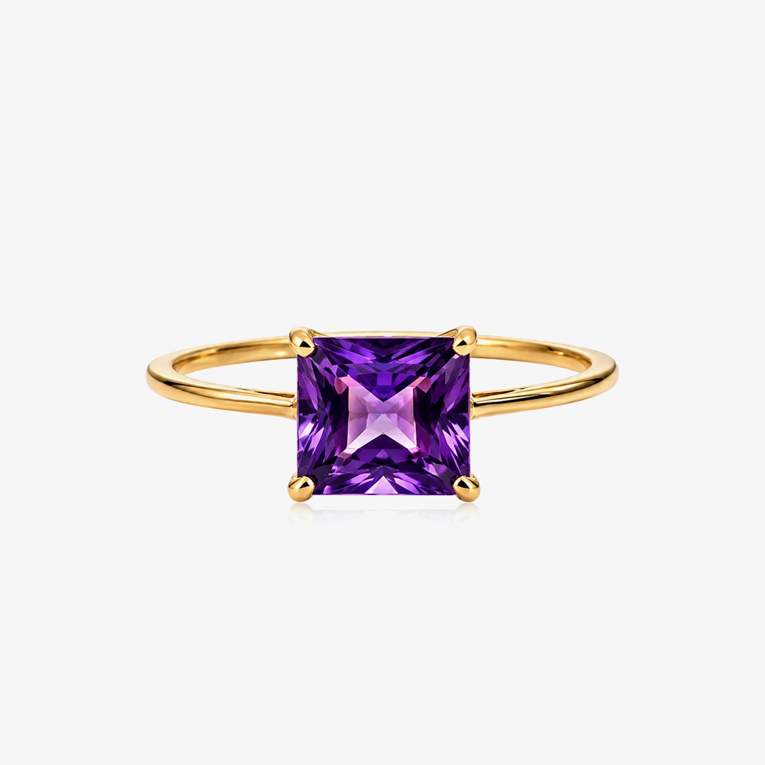 Anillo amatista cuadrada