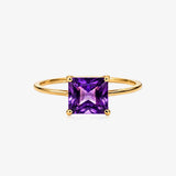 Anillo amatista cuadrada