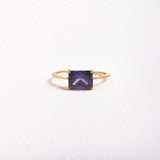 Square amethyst ring