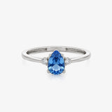 Blue teardrop ring