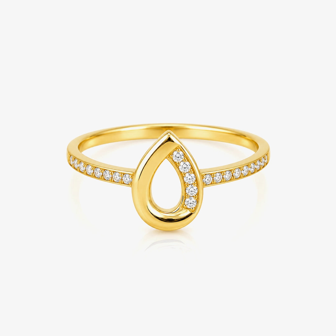 Teardrop zirconia ring