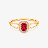 Anillo piedras Cuadrado