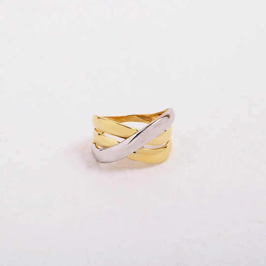 Bicolor Cross Ring