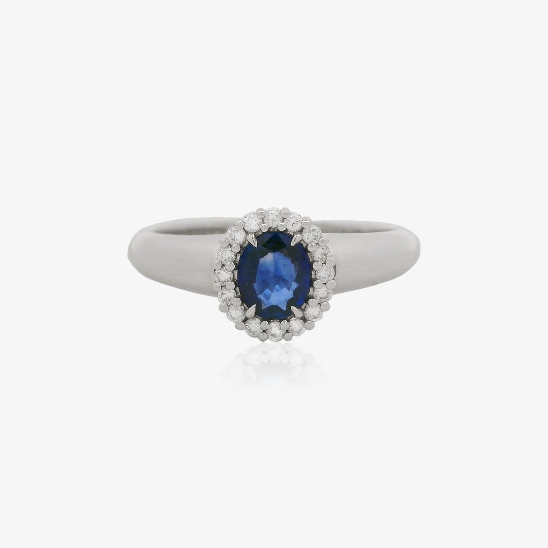 Anillo Diamante y Zafiro